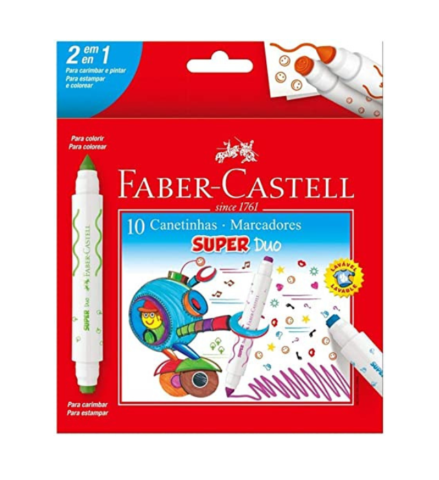CANETINHA HIDROGRÁFICA COM CARIMBO, FABER-CASTELL, SUPER DUO