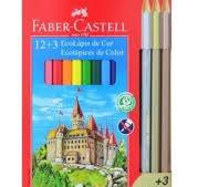 LAPIS FABER CASTELL ECOLAPIS 12+3 CORES METALICAS