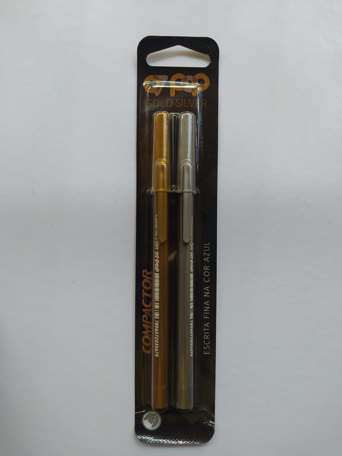 CANETA COMPACTOR 07 POP GOLD SILVER BLISTER C/2