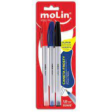 CANETA MOLIN BLISTER C/3 1.0 FROSTY SORTIDA 1103