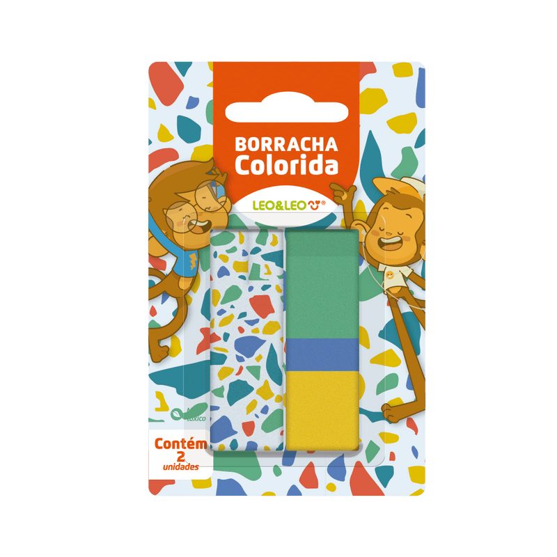 BORRACHA LEO&LEO COLORIDAS BLISTER C/2