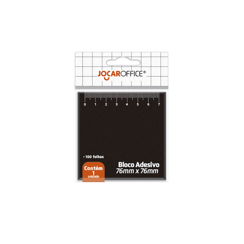 BLOCO JOCAR 76X76 ADESIVO 100F PRETO REGUA