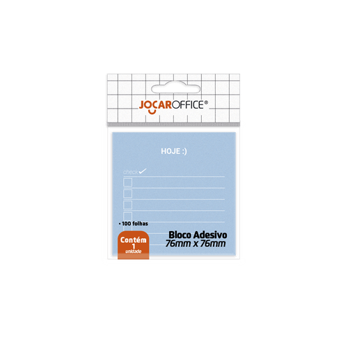BLOCO JOCAR 76X76 ADESIVO 100F HOJE AZUL