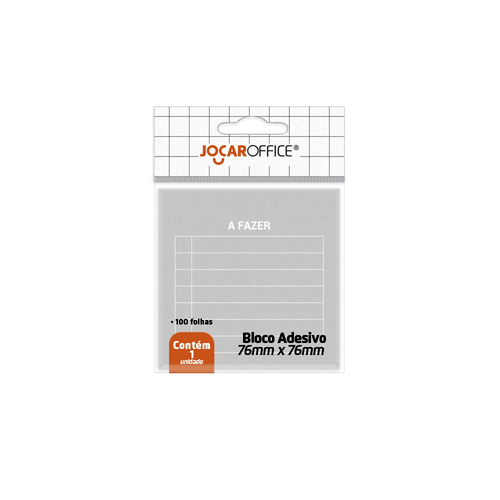 BLOCO JOCAR 76X76 ADESIVO 100F A FAZER CINZA