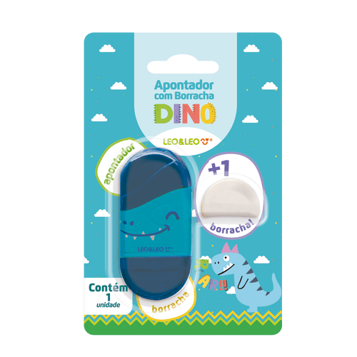 APONTADOR LEO&LEO COM DEPOSITO + BORRACHA TEMAS SORTIDO BLISTER 73010