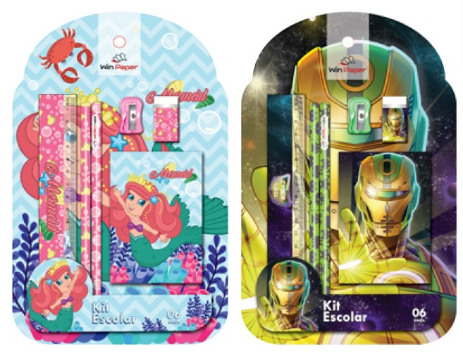 KIT ESCOLAR WIN PAPER C/6PC SORTIDO WPP80010