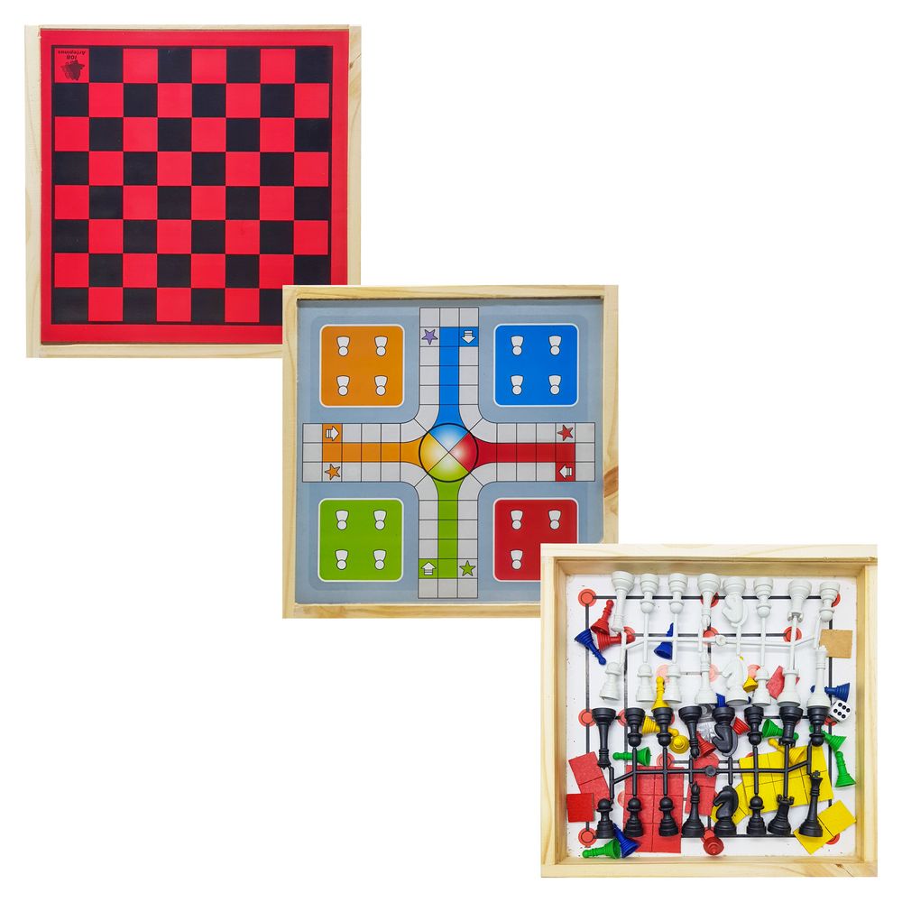 TABULEIRO IOB BRINQUEDOS DAMA/TRILHA/LUDO/XADREZ
