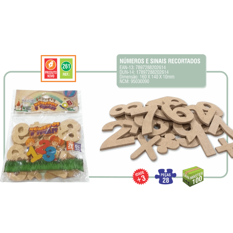 NUMEROS E SINAIS IOB 28 PECAS 261