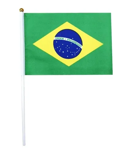 BANDEIRA DE PLASTICO BRASIL C/CABO 14X21
