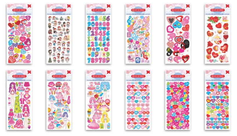 CARTELA DE ADESIVO 10X24 C/24 PRINCESA SORTIDO