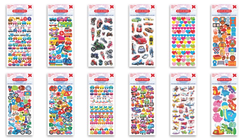 CARTELA DE ADESIVO 10X24 C/24 AVENTURA SORTIDO