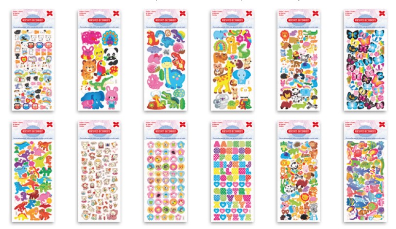 CARTELA DE ADESIVO 10X24 C/24 ANIMAIS SORTIDOS