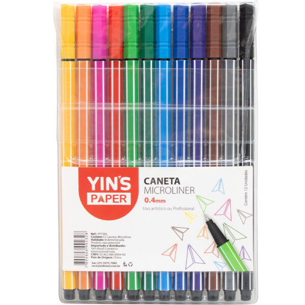 CANETA YINS MICROLINER 0.4 BLISTER C/12 YP7382
