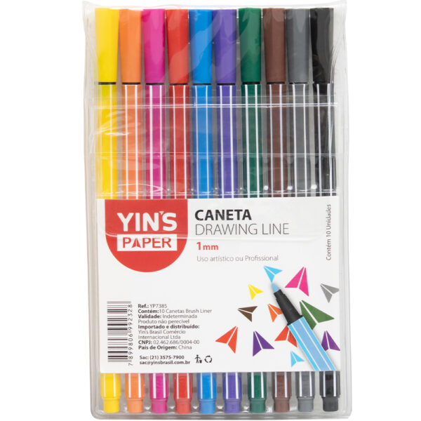 CANETA YINS DRAWING LINE 1.0 BLISTER C/10
