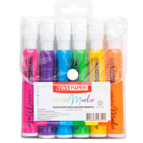 MARCADOR PARA QUADRO BRANCO BLISTER C/6