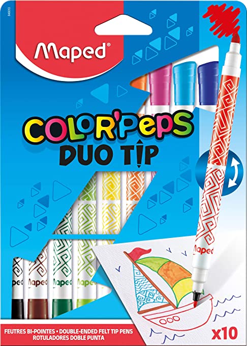 CANETA MAPED HIDROCOR COLOR PEPS DUO TIP C/10 CORES