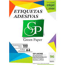 ETIQUETA GREEN PAPER A4348 100F