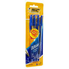 CANETA BIC CRISTAL 1.0 DURA+ AZ BLISTER LV4 PG3
