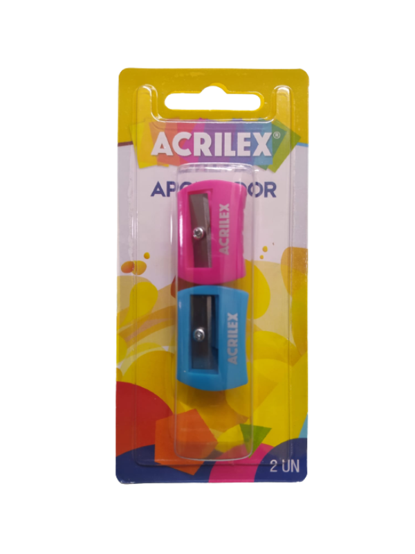 APONTADOR ACRILEX BLISTER C/2 SORTIDO
