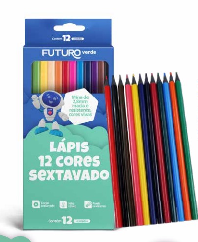 LAPIS DE COR FUTURO C/12 SEXTAVADO RECICLADO