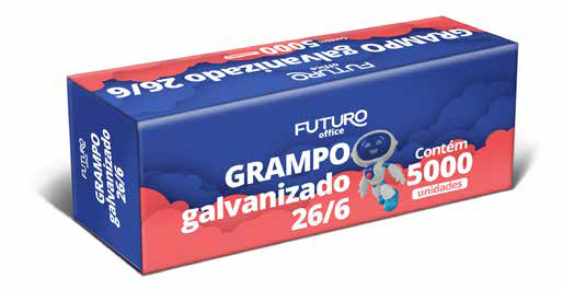 GRAMPO FUTURO 26/6 GALVANIZADO CX/5000