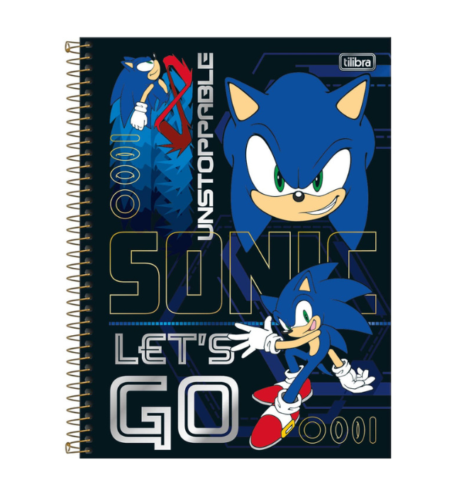 CADERNO ESPIRAL CAPA DURA UNIVERSITÁRIO 1 MATÉRIA SONIC 80 FOLHAS  342980