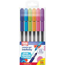 CANETA TRIS GEL INKFINITY C/6 SORTIDA