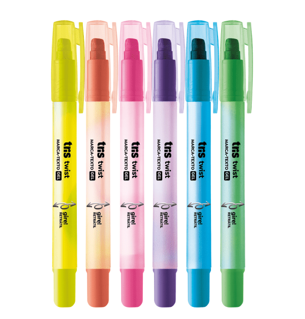 MARCA TEXTO TRIS GEL TWIST BL C/6 SORTIDO