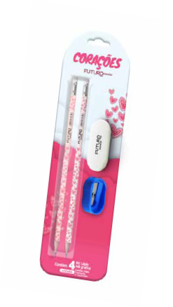 KIT FUTURO ESCOLAR CORACOES C/4