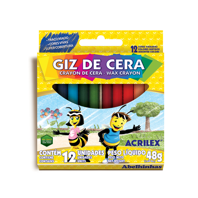 GIZ DE CERA 12 CORES ACRILEX 9012