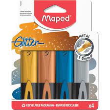 MARCA TEXTO MAPED METAL GLITTER BLISTER C/4
