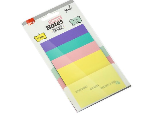 BLOCO BRW SMART 76X76 TRANSPARENTE PASTEL 4 CORES 40F