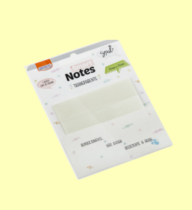 BLOCO BRW SMART 76X76 TRANSPARENTE 20 FOLHAS