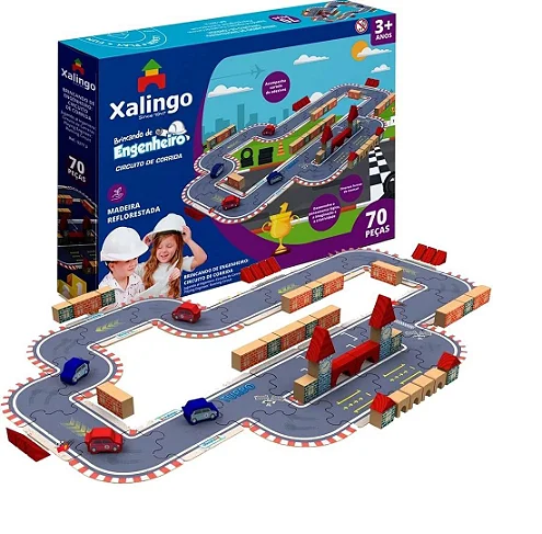 BRINCANDO DE ENGENHEIRO XALINGO CIRCUITO DE CORRIDA 70 PECAS