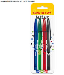 CANETA COMPACTOR JET LUX 1.0 BLISTER C/4