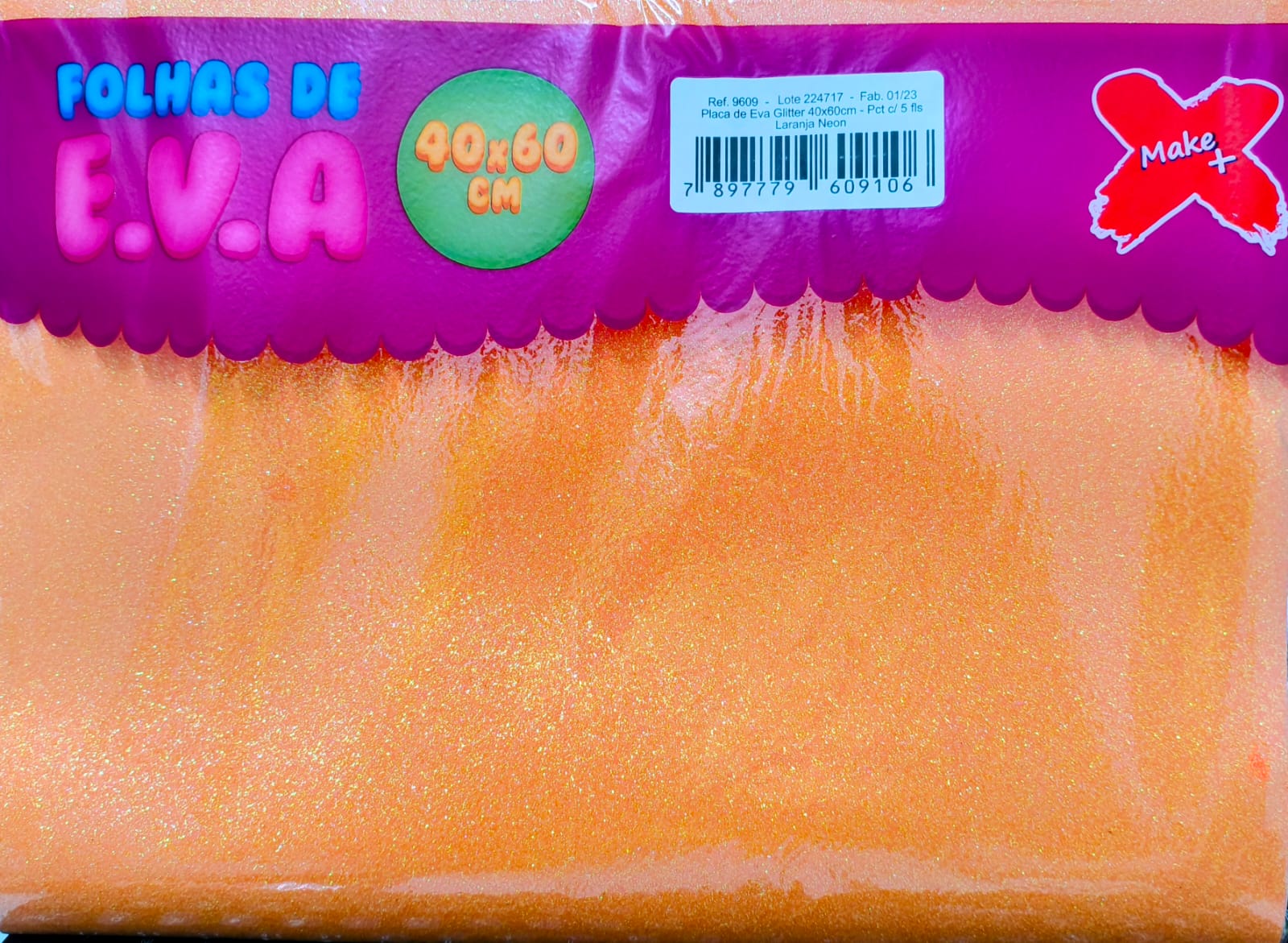 BORRACHA EVA MAKE+ 40X60 ESPEC NEON LJ