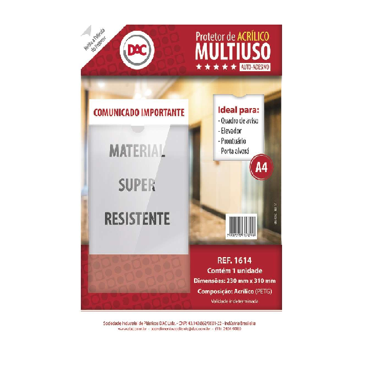 QUADRO DAC A4 EXPOSI MULTIUSO ACRIL 1614