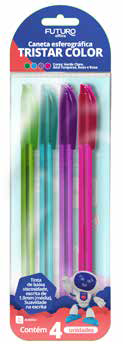 CANETA FUTURO 1.0 TRISTAR BL C/4