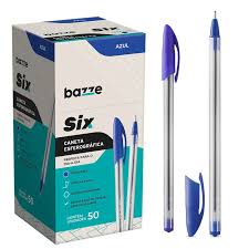 CANETA ESFEROGRAFICA BAZZE PRISMA 1.0 MM AZUL ? ESCRITA MEDIA