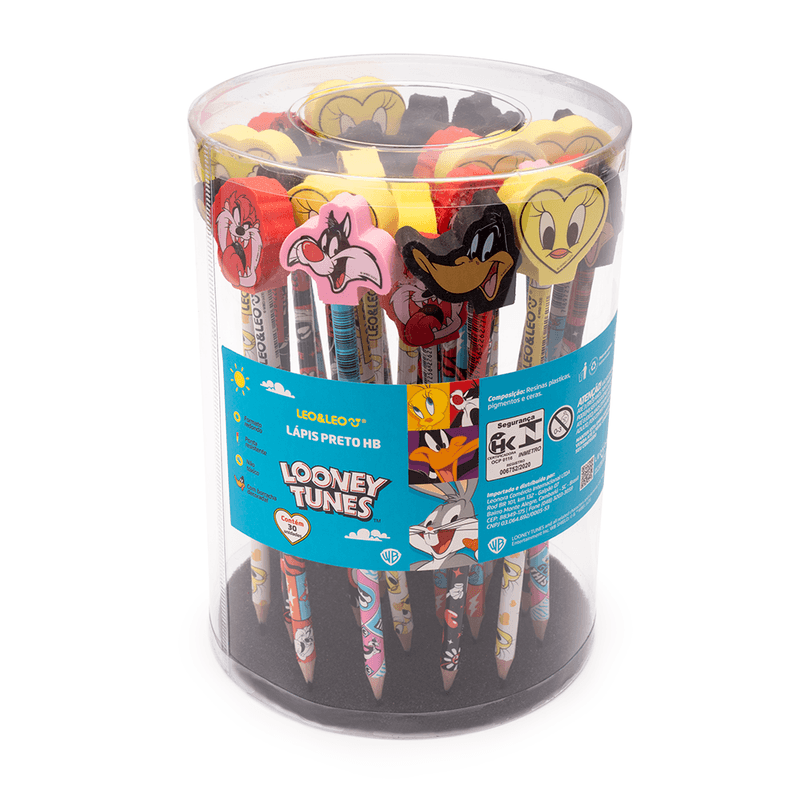 LAPIS LEO&LEO HB LOONEY TUNES C/BORRACHA SORTIDO