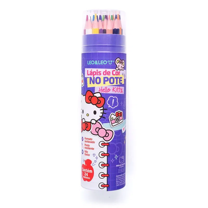 LAPIS DE COR LEO&LEO SEXT HELLO KITTY 24 CORES