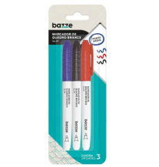 MARCADOR PARA QUADRO BRANCO BAZZE SLIM COM 3