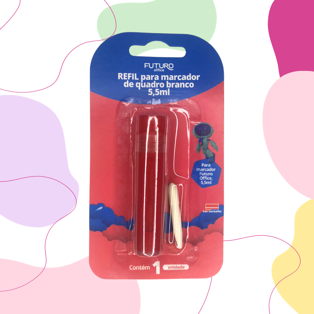 REFIL PARA MARCADOR QUADRO BRANCO FUTURO VERMELHO
