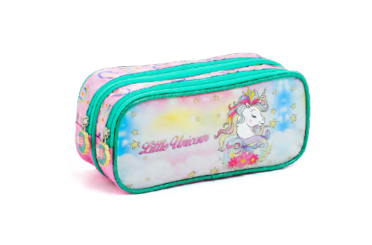 ESTOJO KIT RETANGULAR FEMININO DUPLO UNICORNIO