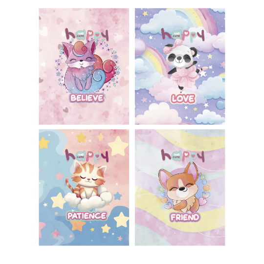 CADERNO PAUTA DUPLA AZUL JANDAIA FEMININO 01 CAPA DURA COM 40 FOLHAS - CAPAS SORTIDAS - 55741 | 75480