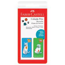 BORRACHA FABER CASTELL PET BLISTER C/2 VERDE/AZUL