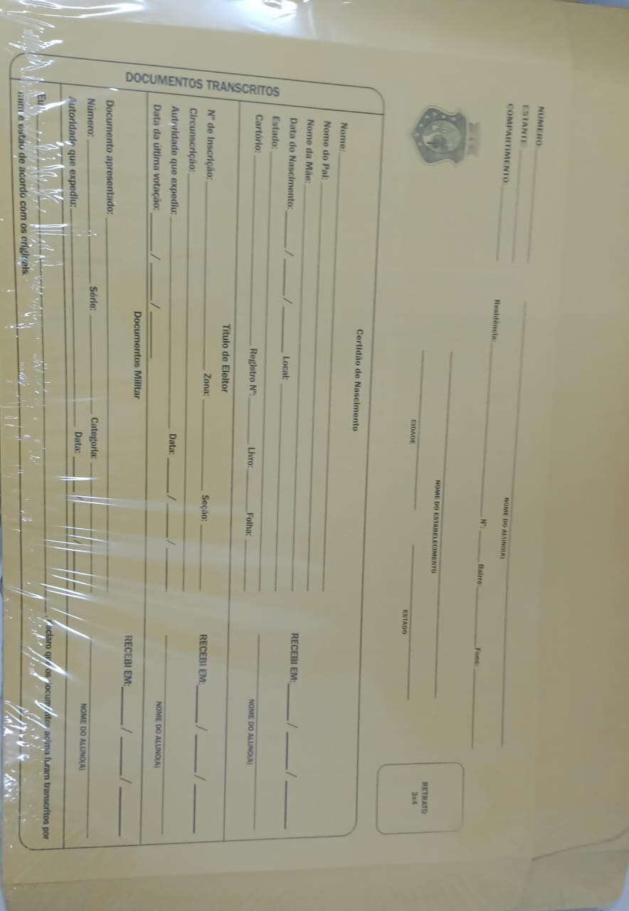 PASTA PARA MATRICULA FILIPERSON AMARELO