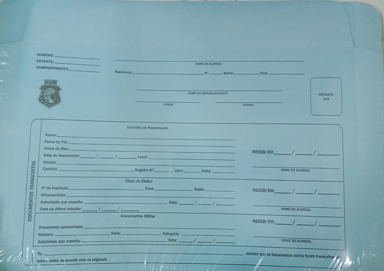 PASTA PARA MATRICULA FILIPERSON AZUL