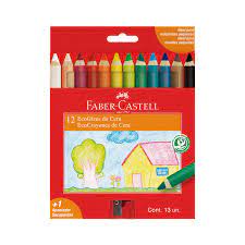 GIZ DE CERA FABER CASTELL 12 CORES ECO C/ APONTADOR