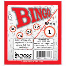 BLOCO BINGO NUMERADO TAMOIO 100F